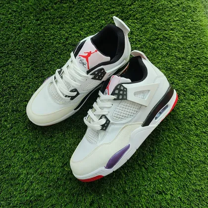 سایز41-کتانی نایک جردن 4 سفید مشکی بنفش-کد 103