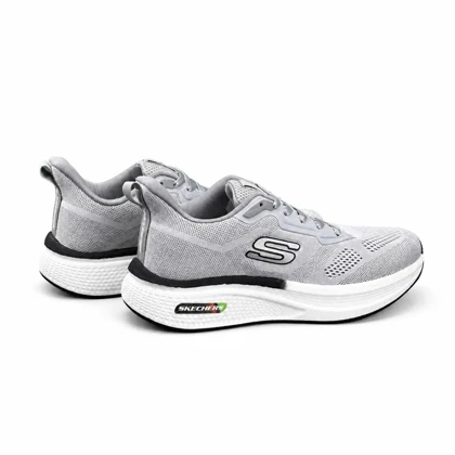 کفش کتانی بزرگ پا اسکیچرز رانینگ زیره بست طوسی SKECHERS