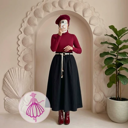 دامن پشمی کلوش بلند در رنگبندی متنوع(کد1427)