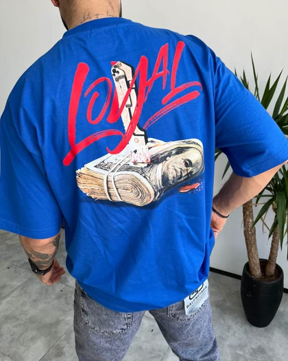 تیشرت یقه گرد LOYAL رنگ ابی