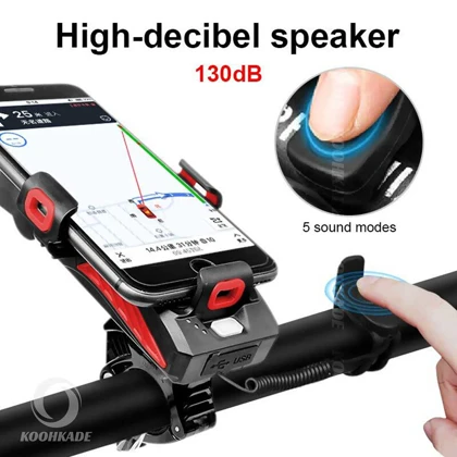 چراغ دوچرخه و نگهدارنده موبایل 4 کاره LY25