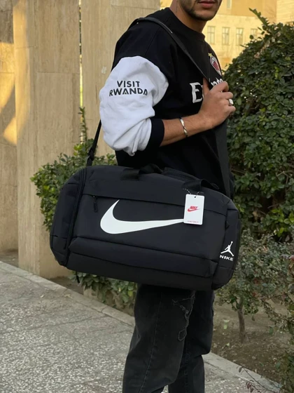 ساک ورزشی نایک جاکفشی دار مشکی (65)