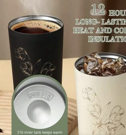 تراول ماگ دوحالته گل‌دار 500 میل