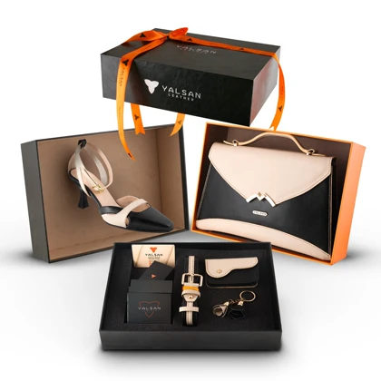 ست لاکچری زنانه چرم یلسان مدل آلندا کد 317-AZLIYA-RZA-DIL-LRN-GN