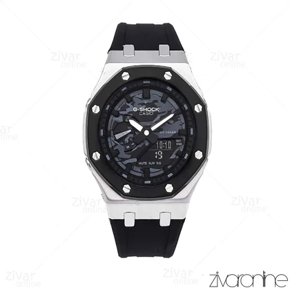 ساعت جی شاک GMA2100 مردانه سیلور مشکی چریکی 106106