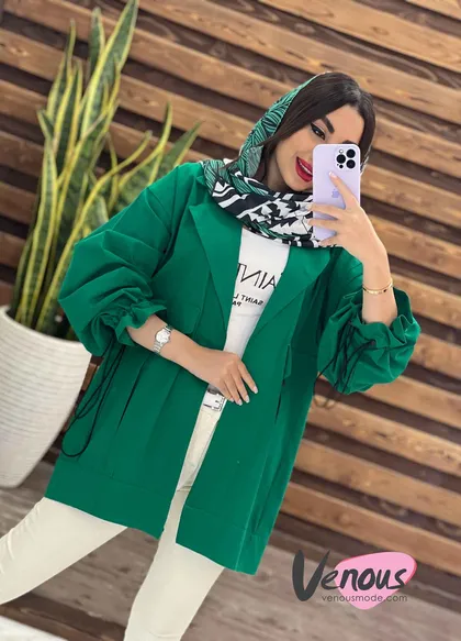 مانتو جلوپیله آستین گت