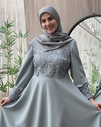پیراهن آیدا نقرآبی