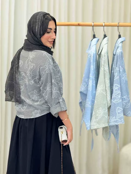 شومیز طرح دار گره‌ای