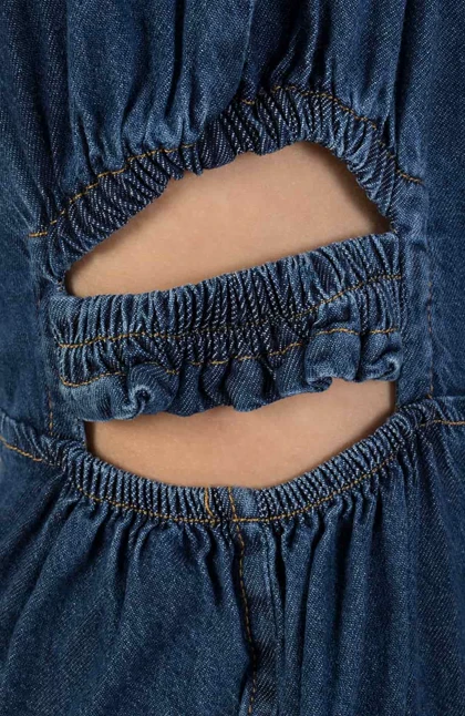 سرهمی شلواری جین آستین حلقه‌ای