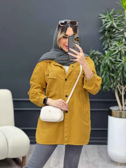 مانتو کتان مداد رنگی