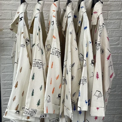 تونیک زنانه لینن طرح ماشین