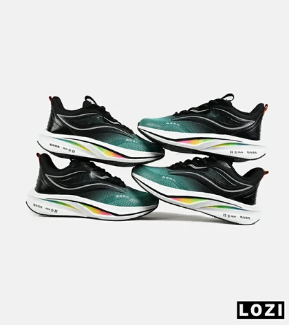 کفش کتانی مشکی سبز Saucony Ride Review v.2