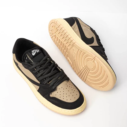 کفش کتانی جردن 1 تراویس اسکات کرم مشکی کد 294663