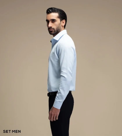 پیراهن مردانه آستین بلند طرح جناغی