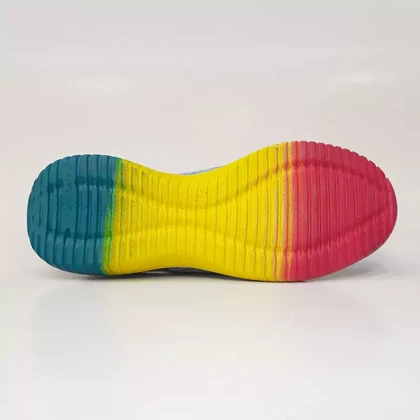 کفش راحتی زنانه اسکچرز دهنه کشی با بند نمایشی سبز برفکی