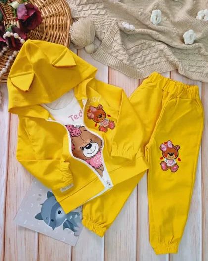 سه تیکه کتان مدل تدی