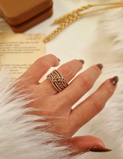 انگشتر ژوپینگ طرح طلا A19