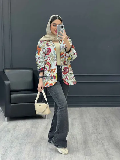 مانتو کوک دوزی گل‌دار