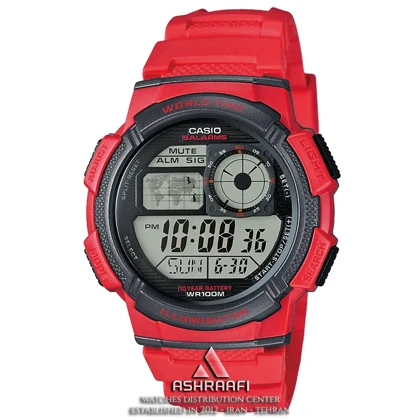 ساعت کاسیو قرمز Casio AE-1000W-4AV