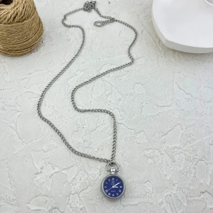 گردنبند فانتزی مدل ساعت با زنجیر بلند