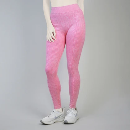 لگ سیملس ورزشی زنانه سنگشور کبریتی کمر هفتی مدل 4H0268 صورتی