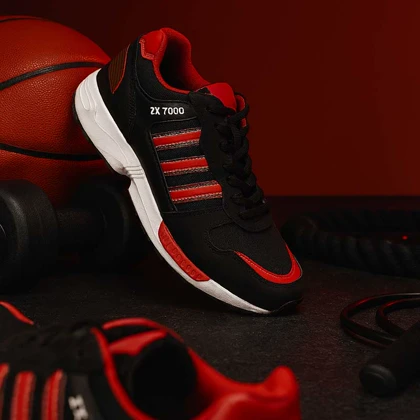 کفش ورزشی مردانه مشکی قرمز مدل ZX7000