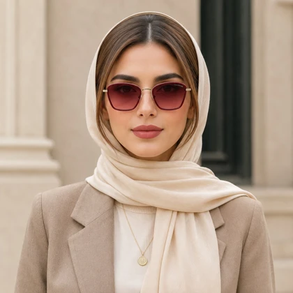 عینک آفتابی تام فرانک مدل TF1001 C03 سیلور - شرابی