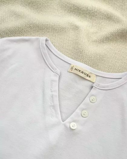 بلوز استین بلند سفید کد 5329