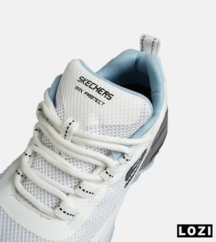 کفش کتانی طبی ورزشی سفید آبی SKECHERS max protect مدل 7777