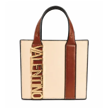 کیف وارداتی VALENTINO چرم کرم-قهوه ایی / والنتینو