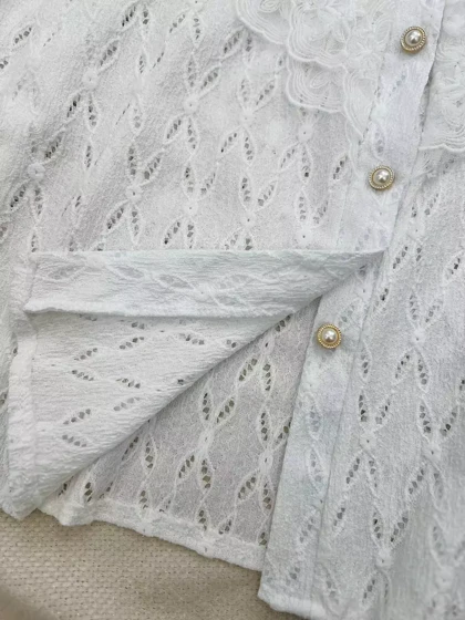 شومیز تمام کار شده 3 رنگ کد 55103