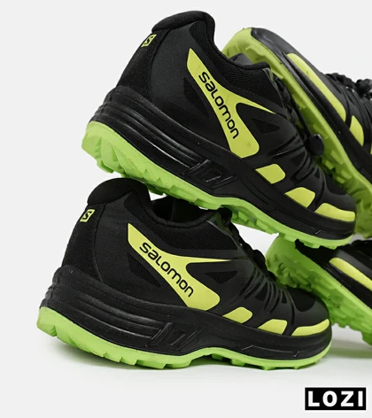 کفش کتانی کوهنوردی مشکی سبز زنانه و مردانه Salomon wings pro 2
