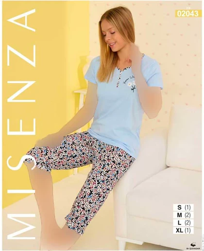 تیشرت شلوارک زنانه طرح گل