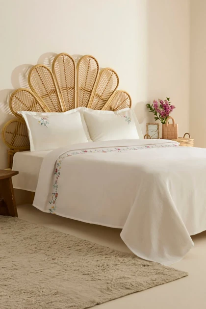 ست روتختی پیکه دو نفره Karaca Home مدل Liana پنبه - سفید