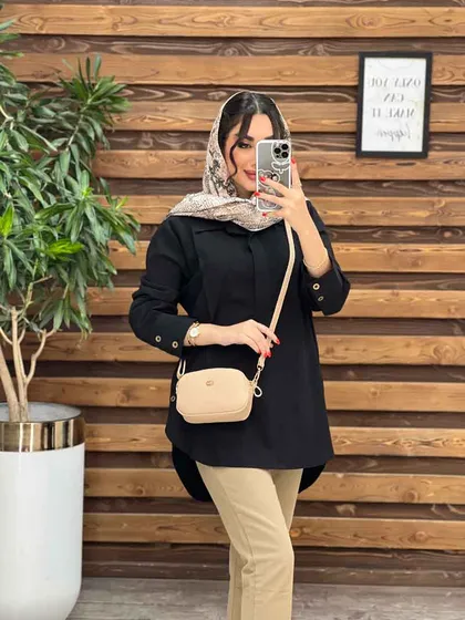 مانتو جلو بسته بغل دو دکمه