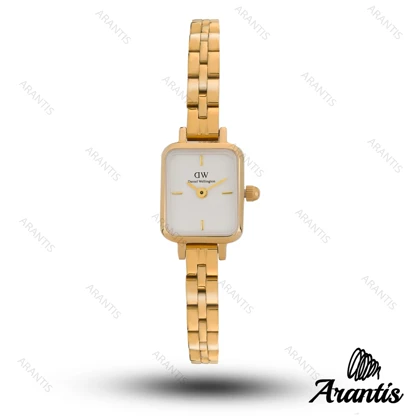 ساعت دنیل ولینگتون زنانه مینی Quadro طلایی صفحه سفید w-10832