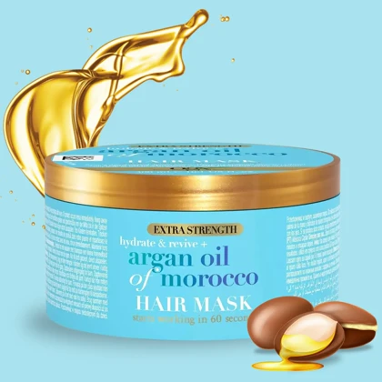 ماسک مو مغذی کاسه‌ای مناسب موهای خشک و آسیب‌دیده او جی ایکس, OGX مدل Argan Oil of Morocco حجم 300 میل