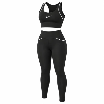 ست نیم‌تنه و لگ ورزشی زنانه مغزی‌دار MB FITNESS کد 66888