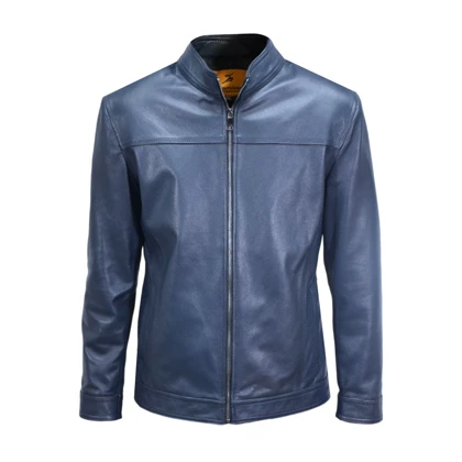 کت مردانه چرمیران کینگ سرمه ای