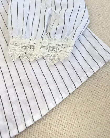 شومیز راه راه سفید کد 5464