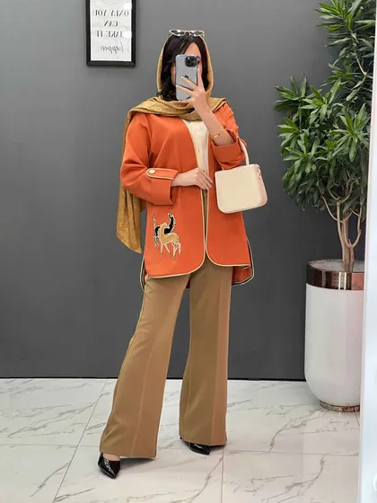 مانتو ژاکارد تیکه دوزی
