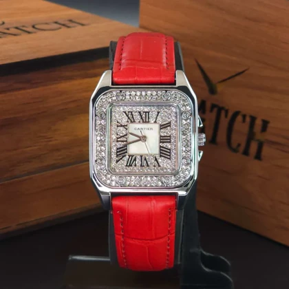 ساعت مچی زنانه کارتیر CARTIER A8041 رنگ ثابت با موتور کوارتز ژاپنی