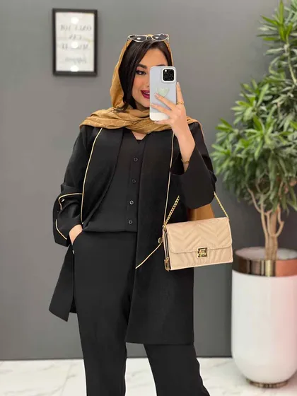 مانتو کتان لمه مغزی دوزی