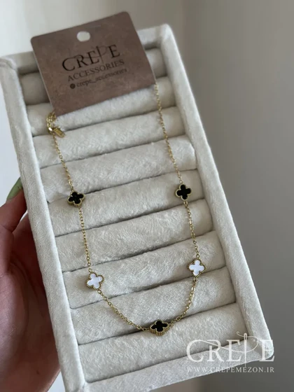 گردنبند ونکلیف سفید مشکی