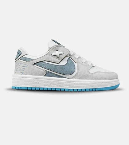 کفش کتانی بزرگ پا ساق‌دار سفید طوسی سرمه ای NIKE AIR Jordan 1 مدل 8947