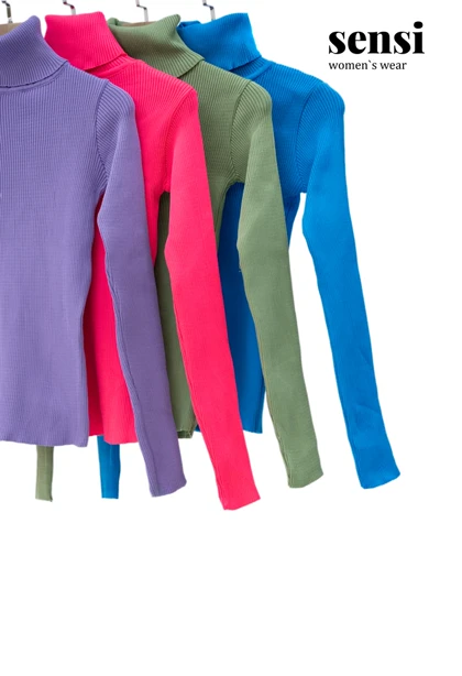 بافت یقه اسکی راه راه رنگی