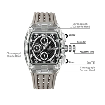 ساعت مچی مردانه نیوی فورس naviforce NF7105 S/B/GY