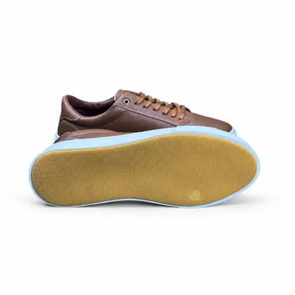 کفش کتانی مردانه مدل ونس چرمی عسلی Vans