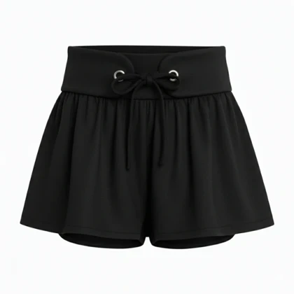 شلوارک مشکی بند دار MANGO