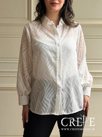 شومیز دوتیکه حریر طرحدار